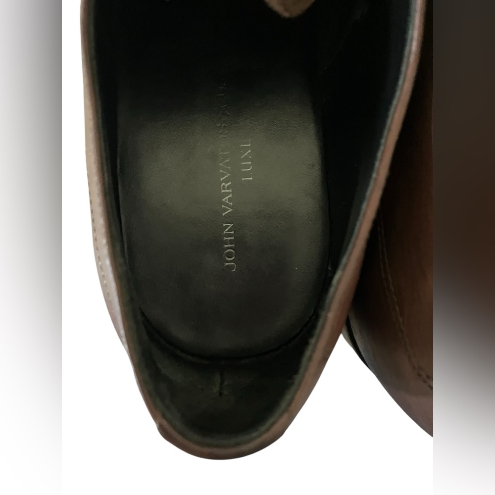 John Varvatos Luxe Oxford Brown Leather Plain Toe Dress Shoes Men’s Size 11 - Picture 15 of 16